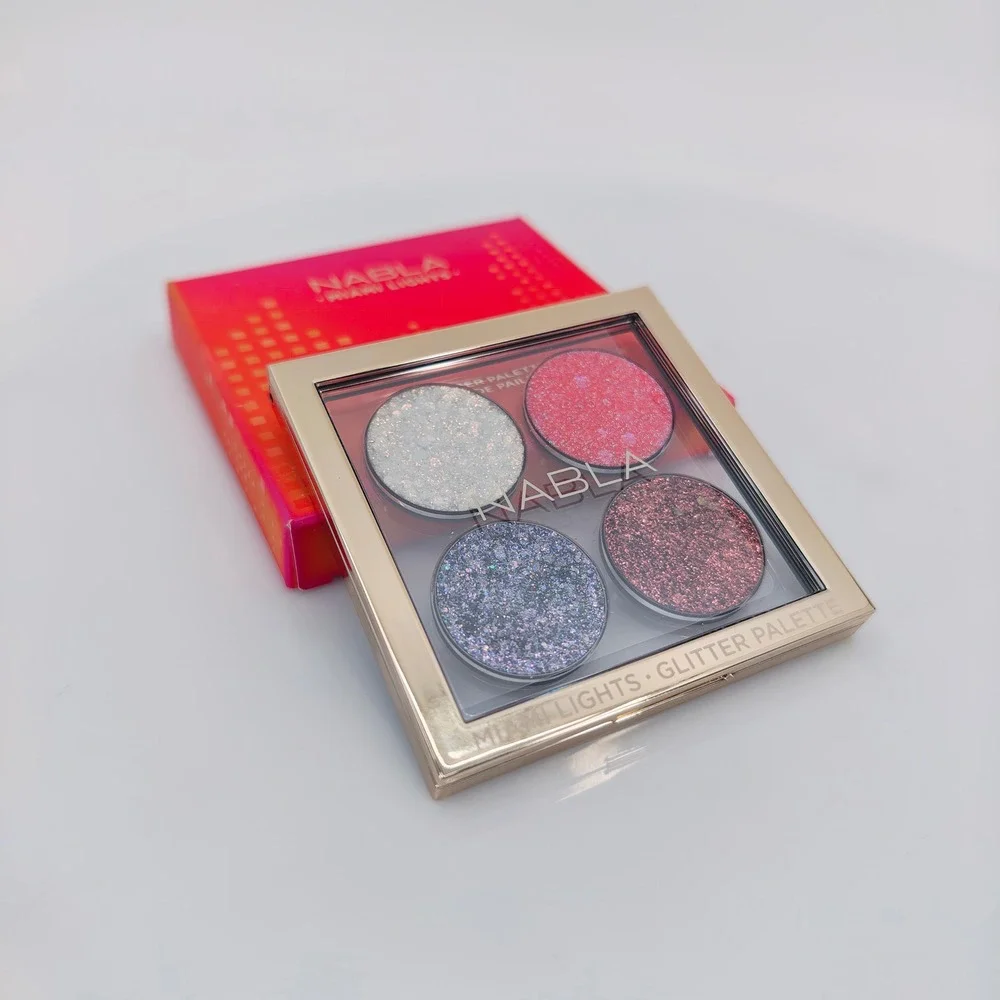 NABLA Miami Lights Glitter Palette Pressed Eye Shadow Quad 4g NEW